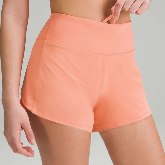 Lululemon - Speed Up Mid-Rise Lined Running Short 4", Sunny Coral, Size 8 - Picture 2 of 8